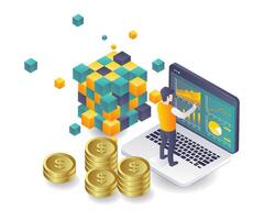 Revenue Analysis in Blockchain Technology Businesses vector