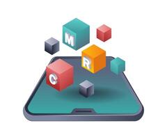 Using CRM to Develop Business flat illustration vector