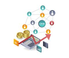 Startup Revenue with CRM Systems flat illustration vector