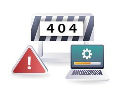 Repairing Error 404 Practical Solutions flat illustration vector