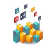 ERP Systems in Business Network Development vector
