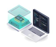 Developing Advanced Computer Chips vector