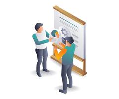 Discussing Business Growth Strategies and Trends vector