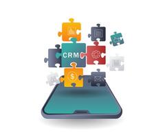 Puzzle of CRM Network Business Development vector