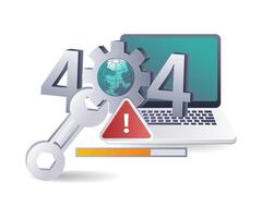 Addressing 404 Errors in Technology Systems computer vector