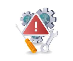 Troubleshooting Technology System Errors vector