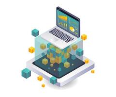 Data Analysis in Blockchain Technology Development vector