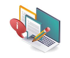 Evolution of Computer Data Information isometric illustration vector