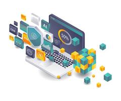 Digital Transformation in Blockchain Business Programs vector