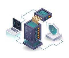 Optimizing Cloud Server Security with AI Solutions vector