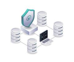 Networking Servers with Database Technology vector