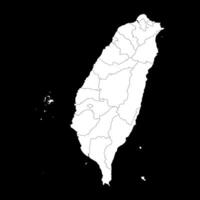 Map of Taiwan with administrative divisions. illustration. vector