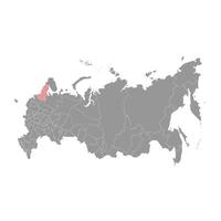 Karelia map, administrative division of Russia. illustration. vector