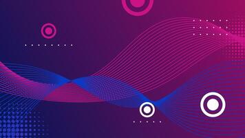 Modern abstract background. Geometric background. Lines and circles element. Blue and pink gradient background vector