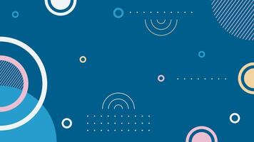 Blue abstract background with circles. Simple geometric background. Blue backgroun vector