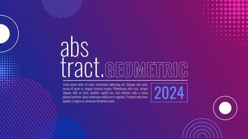 Creative abstract background. Geometric background. Lines and circles element. Blue and pink gradient background vector