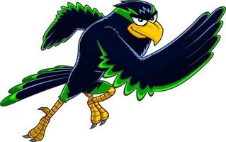 Hawk Bird Cartoon Character Running vector