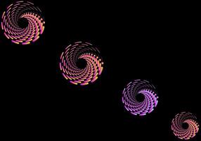 a group of colorful swirls on a black background vector