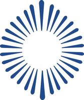 Symmetrical Blue Sunburst - Abstract Design with Converging Rays on a White Background vector