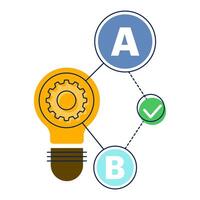 concept of sharing ideas, generating ideas, problem solving, networking, Sharing ideas or knowledge, transferring information, Solutions or reasons to solve business problems, finding answers. vector