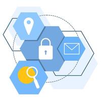 Concept of online security and personal data protection, database security, phishing, hacker attacks. hackers steal personal data. secure account login. flat design icon illustration. vector