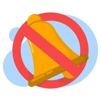 concept of turning off notification messages. do not disturb mode, silent profile on the device. Zero notification, modern graphic element for landing page, ui, etc. flat design illustration. vector