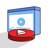 multimedia player concept, Playback icon symbol design template, red round play button, player template. starts audio playback. Play Design Templates online. web. illustration. vector