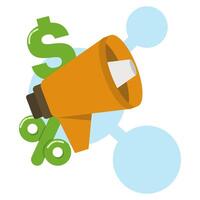 concept of earning commission for affiliate marketing. share, refer friends affiliate partnerships and earn money. marketing strategy. simple modern graphic elements for ui, infographics, icons. vector