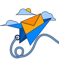 Concept of order, newsletter, email subscription. new message orders, minimal email sending, email subscriptions to send newsletters for promotions and product updates, online communications. vector