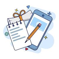 Online Education Concept. e-learning, online education at home. study or meet online via teleconferencing, internet classes, online teaching. Online tutorials. flat illustration on background. vector