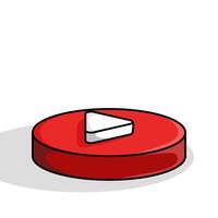 multimedia player concept, Playback icon symbol design template, red round play button, player template. starts audio playback. Play Design Templates online. web. illustration. vector