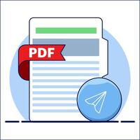 concept of sharing or sending in PDF document file format. Transfer files from computer folder to folder. PDF Document File Transfer. file sharing, simple elements, icons, logos, symbols, signs. vector