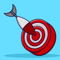 The concept of a target arrow in the middle shows perfect achievement or success. Marketing time concept. Targeting businesses. Red target and arrow, archery target and arrow, illustration. vector