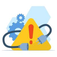 Plug error concept, Electrical socket with plug. cable disconnected. Connect disconnection, modern graphic element for landing page, ui, infographics, icons. flat design illustration. vector