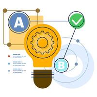 concept of sharing ideas, generating ideas, problem solving, networking, Sharing ideas or knowledge, transferring information, Solutions or reasons to solve business problems, finding answers. vector