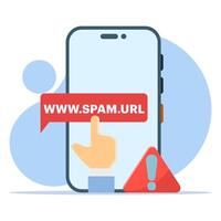 concept Concept do not click on spam URLs, suspicious and dangerous hyperlinks. modern graphic elements for landing page, blank state ui, infographics, icons. flat design illustration. vector