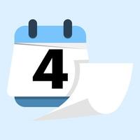 Calendar icon concept, date element, date change on calendar, number of days remaining flat design concept illustration. simple modern graphic elements for blank state ui, infographics. vector