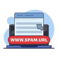 concept Concept do not click on spam URLs, suspicious and dangerous hyperlinks. modern graphic elements for landing page, blank state ui, infographics, icons. flat design illustration. vector