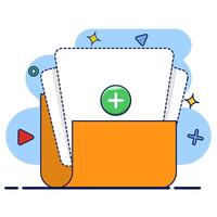 Concept of Drag and Drop documents or files, Add document file button. modern graphic elements for landing page, blank state ui, infographics, icons. flat design illustration. vector