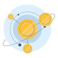 Concept of Coins and currency, Digital economy, Transactions and processing. Design elements related to stack, finance, investment, making money, loan, saving money, budget, infographic web banner. vector