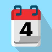 Calendar icon concept, date element, date change on calendar, number of days remaining flat design concept illustration. simple modern graphic elements for blank state ui, infographics. vector