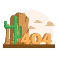 Desert landscape concept, 404 error page. problematic site, technology department fixes errors on broken web page. 404 page error scene. graphic elements for landing page, ui, infographics, icons. vector
