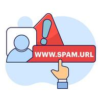 concept Concept do not click on spam URLs, suspicious and dangerous hyperlinks. modern graphic elements for landing page, blank state ui, infographics, icons. flat design illustration. vector