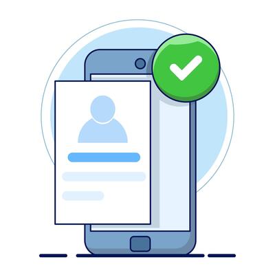 Concept of mobile app account successfully registered, successful login via smart phone. modern graphic elements for pop up ui information, infographics, icons, flat design illustration.