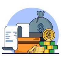 concept of account mutation or financial activity. Banking design elements. Customer savings book. simple modern graphic elements for blank state ui, infographics, icons, flat design illustrations. vector