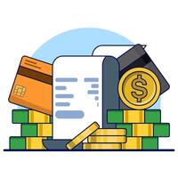 concept of account mutation or financial activity. Banking design elements. Customer savings book. simple modern graphic elements for blank state ui, infographics, icons, flat design illustrations. vector