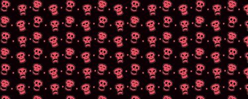 textured pattern of red comic skulls on dark background vector