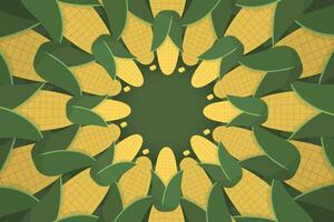 Frame corn banner. Vegetable border corn with copy space vector