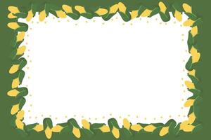 Frame corn banner. Vegetable border corn with copy space vector