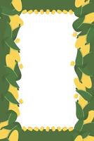 Frame corn banner. Vegetable border corn with copy space vector